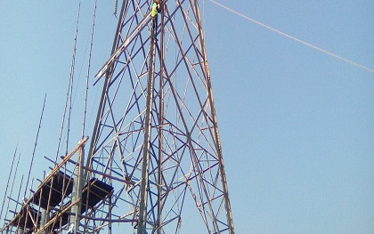 Over Head Line Tower Erection Work